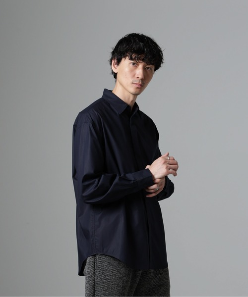 NANO universe(ナノユニバース)の「WEB限定/テンセルコットン比翼レギュラーカラーシャツ(シャツ/ブラウス・メンズ・ネイビー/ホワイト/ブルー・L/M)」の8枚目の写真