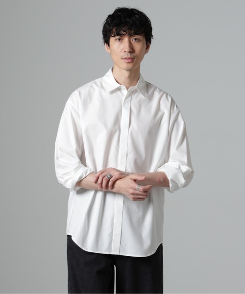 NANO universe(ナノユニバース)の「WEB限定/テンセルコットン比翼レギュラーカラーシャツ(シャツ/ブラウス・メンズ・ネイビー/ホワイト/ブルー・L/M)」の21枚目の写真