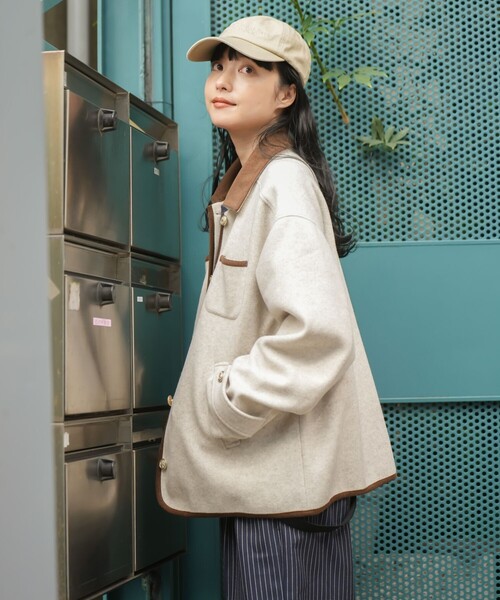 メル ロイヤルチエ コート フリーサイズ 金ボタン FREAK'S STORE（フリークスストア）の「金ボタン メランジ