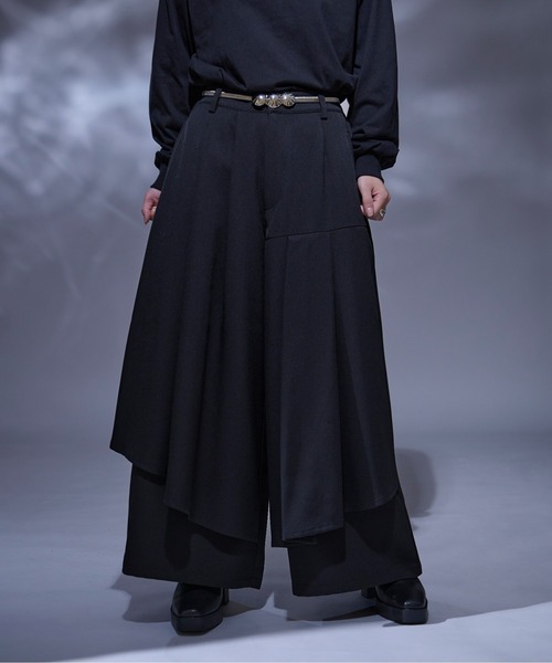 Ellno Loset(エルノロゼット)の「アシメプリーツハカマパンツ(その他パンツ・メンズ・ブラック・MEDIUM/SMALL/LARGE/X-SMALL)」の10枚目の写真