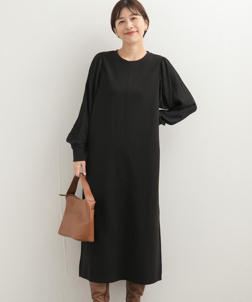 URBAN RESEARCH DOORS(アーバンリサーチドアーズ)の「ボリュームスリーブドッキングワンピース(ワンピース・レディース・ブラック/モカ・MEDIUM)」の18枚目の写真