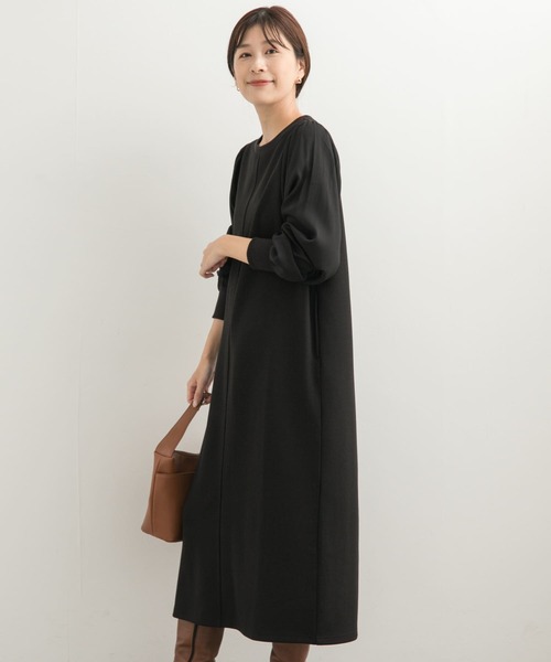 URBAN RESEARCH DOORS(アーバンリサーチドアーズ)の「ボリュームスリーブドッキングワンピース(ワンピース・レディース・ブラック/モカ・MEDIUM)」の19枚目の写真