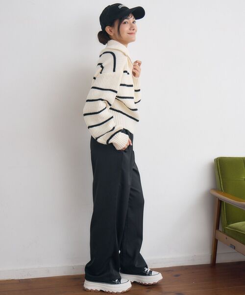 RETRO GIRL(レトロガール)の「ハーフジップPO(ニット/セーター・レディース・グレー系その他3/ダークグリーン/ブラック系その他3/ナチュラル・FREE)」の17枚目の写真