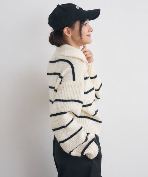 RETRO GIRL(レトロガール)の「ハーフジップPO(ニット/セーター・レディース・グレー系その他3/ダークグリーン/ブラック系その他3/ナチュラル・FREE)」の21枚目の写真