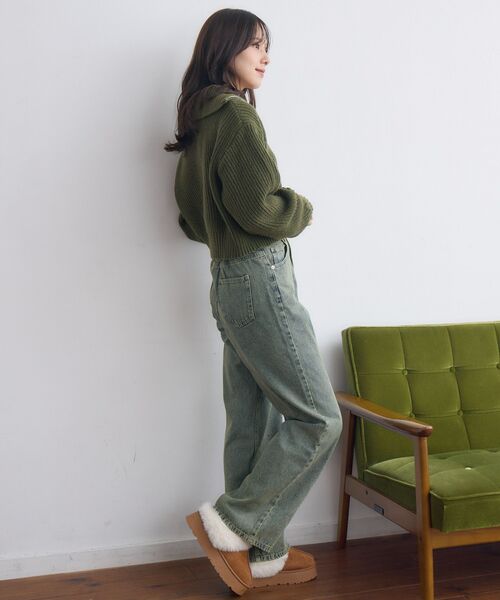 RETRO GIRL(レトロガール)の「ハーフジップPO(ニット/セーター・レディース・グレー系その他3/ダークグリーン/ブラック系その他3/ナチュラル・FREE)」の14枚目の写真