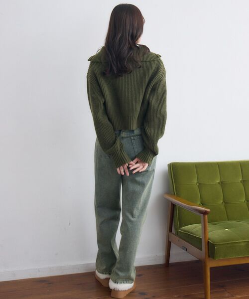 RETRO GIRL(レトロガール)の「ハーフジップPO(ニット/セーター・レディース・グレー系その他3/ダークグリーン/ブラック系その他3/ナチュラル・FREE)」の16枚目の写真