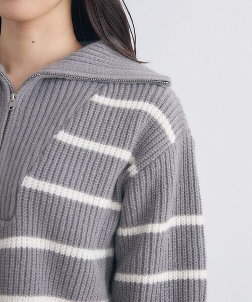 RETRO GIRL(レトロガール)の「ハーフジップPO(ニット/セーター・レディース・グレー系その他3/ダークグリーン/ブラック系その他3/ナチュラル・FREE)」の7枚目の写真