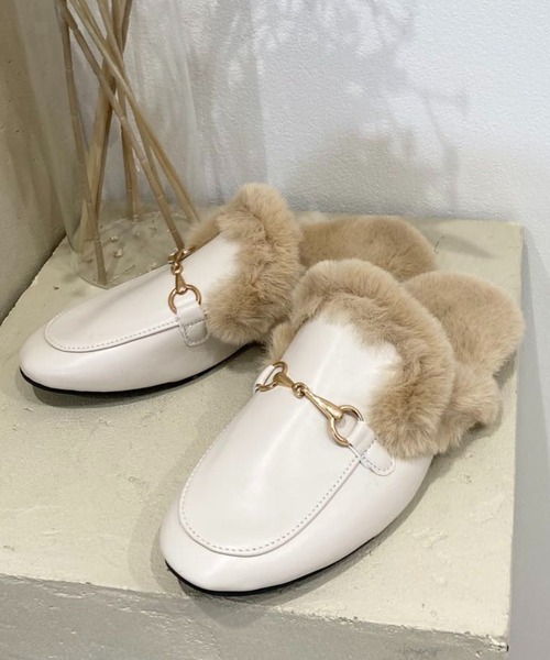 ファー付きローファーサンダル（ローファー）｜mebole（メボレ）の  