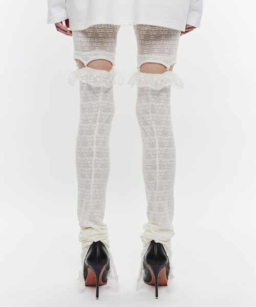 POOLDE（プールデ）の「【POOLDE/プールデ】Gypsophila Leggings/レギンス（タイツ/ストッキング・レディース・ホワイト/ブラック・FREE）」の5枚目の写真