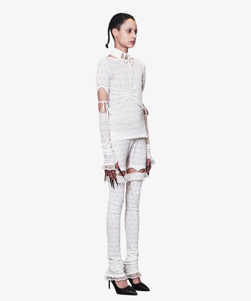 POOLDE（プールデ）の「【POOLDE/プールデ】Gypsophila Leggings/レギンス（タイツ/ストッキング・レディース・ホワイト/ブラック・FREE）」の11枚目の写真