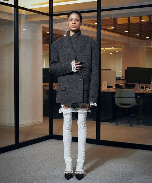 POOLDE（プールデ）の「【POOLDE/プールデ】Gypsophila Leggings/レギンス（タイツ/ストッキング・レディース・ホワイト/ブラック・FREE）」の14枚目の写真