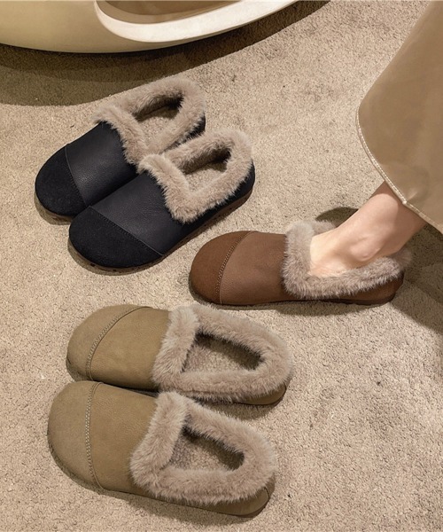 Miniministore(ミニミニストア)の「モカシン レディース 裏起毛 冬靴(モカシン/デッキシューズ・レディース・ブラウン/ベージュ/ブラック・25.0cm/24.5cm/24.0cm/23.5cm/23.0cm/22.5cm)」の4枚目の写真