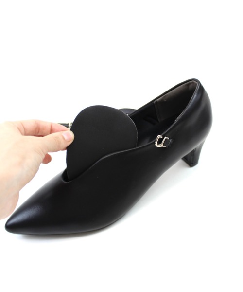 VIVIAN（ヴィヴィアン）の「履きごこちやみつき感激 ポインテッドトゥスリットストラップ5cmプレートヒールパンプス（パンプス・レディース・シルバー/ブラック系その他2/ホワイト系その他5・21.5/22/22.5/23/23.5/24/24.5/25/25.5/26）」の6枚目の写真