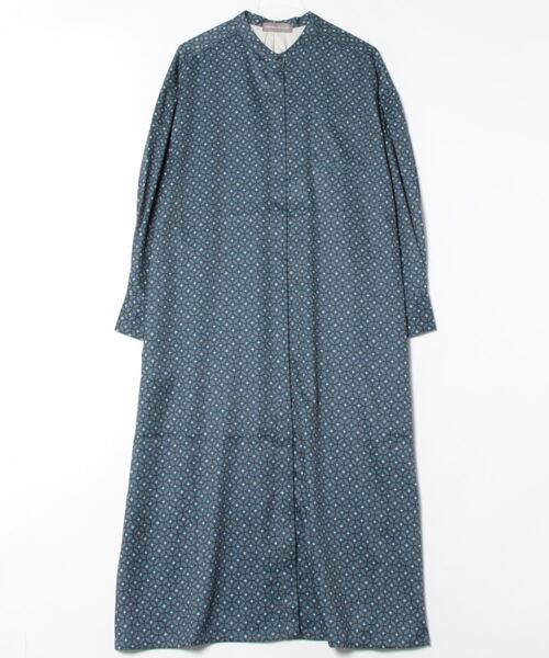 【セール】バンドカラープリントシャツワンピース（ワンピース）｜LOGEMENT DE CLAIRE（ロジュモンドクレール）