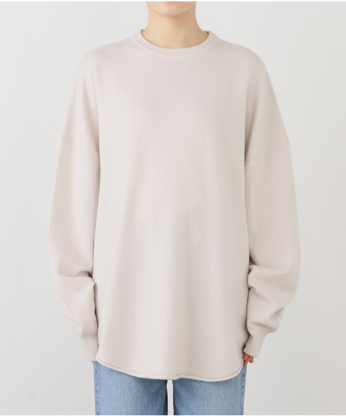 美品♪エクストリームカシミヤ 長袖ニット クルーネック モカ sn7 ジェイコブ スクープネック カシミア ニットトップ｜extreme cashmere