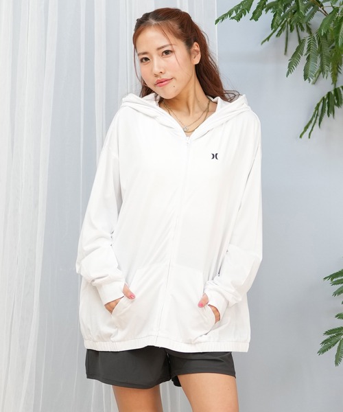 Hurley (ハーレー)の「Hurley/ハーレー ジップアップラッシュガード/水陸両用/UVケア WSRG251009(ラッシュガード・レディース・ホワイト/ブラック/ピンク・M/S)」の15枚目の写真