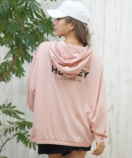 Hurley (ハーレー)の「Hurley/ハーレー ジップアップラッシュガード/水陸両用/UVケア WSRG251009(ラッシュガード・レディース・ホワイト/ブラック/ピンク・M/S)」の8枚目の写真