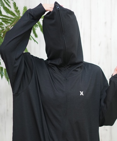 Hurley (ハーレー)の「Hurley/ハーレー ジップアップラッシュガード/水陸両用/UVケア WSRG251009(ラッシュガード・レディース・ホワイト/ブラック/ピンク・M/S)」の6枚目の写真