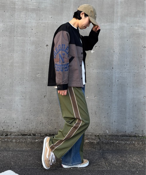 CUBE SUGAR（キューブシュガー）の「ツイル切替プリントノーカラージャケット（ノーカラージャケット・レディース・マルチ/カーキ/ブラック/ナチュラル・M）」の10枚目の写真