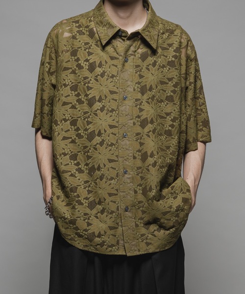 CASPER JOHN（キャスパージョン）の「Various loose shirts -high lace- /バリアスルーズシャツ -ハイレース-（シャツ/ブラウス・メンズ・ブラック系その他/ブルー/ホワイト×ブラック/ブラック/カーキ/ライトブルー/サックスブルー/ネイビー/オレンジ/ホワイト×グレー・X-SMALL/SMALL/MEDIUM/LARGE）」の5枚目の写真