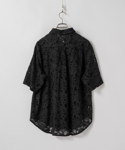 CASPER JOHN（キャスパージョン）の「Various loose shirts -high lace- /バリアスルーズシャツ -ハイレース-（シャツ/ブラウス・メンズ・ブラック系その他/ブルー/ホワイト×ブラック/ブラック/カーキ/ライトブルー/サックスブルー/ネイビー/オレンジ/ホワイト×グレー・X-SMALL/SMALL/MEDIUM/LARGE）」の21枚目の写真
