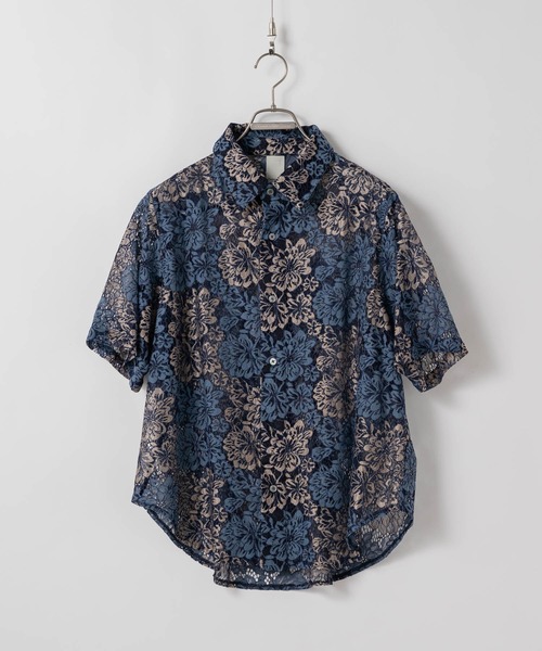 CASPER JOHN（キャスパージョン）の「Various loose shirts -high lace- /バリアスルーズシャツ -ハイレース-（シャツ/ブラウス・メンズ・ブラック系その他/ブルー/ホワイト×ブラック/ブラック/カーキ/ライトブルー/サックスブルー/ネイビー/オレンジ/ホワイト×グレー・X-SMALL/SMALL/MEDIUM/LARGE）」の11枚目の写真