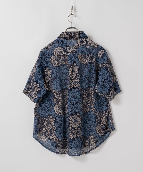 CASPER JOHN（キャスパージョン）の「Various loose shirts -high lace- /バリアスルーズシャツ -ハイレース-（シャツ/ブラウス・メンズ・ブラック系その他/ブルー/ホワイト×ブラック/ブラック/カーキ/ライトブルー/サックスブルー/ネイビー/オレンジ/ホワイト×グレー・X-SMALL/SMALL/MEDIUM/LARGE）」の12枚目の写真