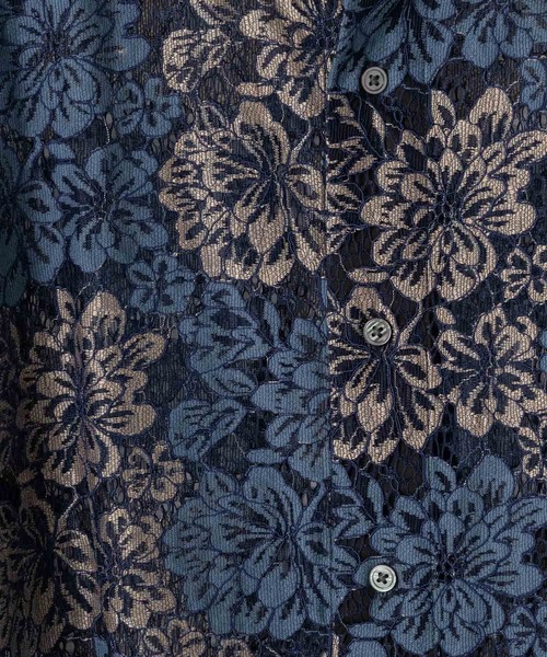 CASPER JOHN（キャスパージョン）の「Various loose shirts -high lace- /バリアスルーズシャツ -ハイレース-（シャツ/ブラウス・メンズ・ブラック系その他/ブルー/ホワイト×ブラック/ブラック/カーキ/ライトブルー/サックスブルー/ネイビー/オレンジ/ホワイト×グレー・X-SMALL/SMALL/MEDIUM/LARGE）」の13枚目の写真