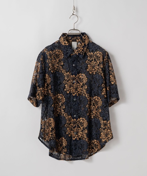 CASPER JOHN（キャスパージョン）の「Various loose shirts -high lace- /バリアスルーズシャツ -ハイレース-（シャツ/ブラウス・メンズ・ブラック系その他/ブルー/ホワイト×ブラック/ブラック/カーキ/ライトブルー/サックスブルー/ネイビー/オレンジ/ホワイト×グレー・X-SMALL/SMALL/MEDIUM/LARGE）」の14枚目の写真