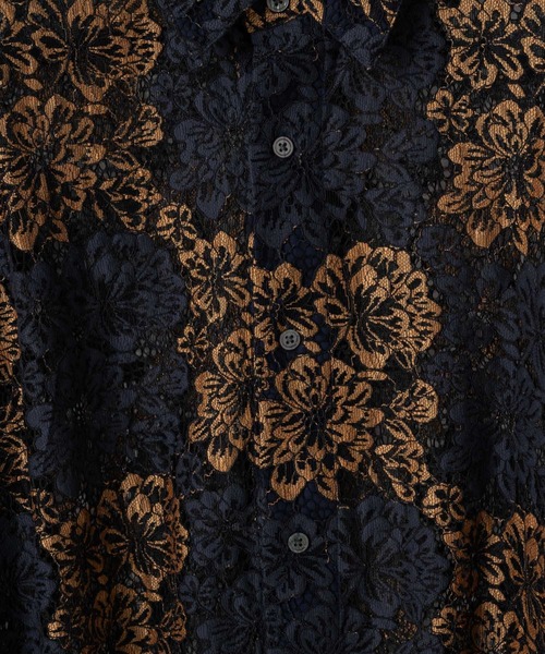 CASPER JOHN（キャスパージョン）の「Various loose shirts -high lace- /バリアスルーズシャツ -ハイレース-（シャツ/ブラウス・メンズ・ブラック系その他/ブルー/ホワイト×ブラック/ブラック/カーキ/ライトブルー/サックスブルー/ネイビー/オレンジ/ホワイト×グレー・X-SMALL/SMALL/MEDIUM/LARGE）」の16枚目の写真