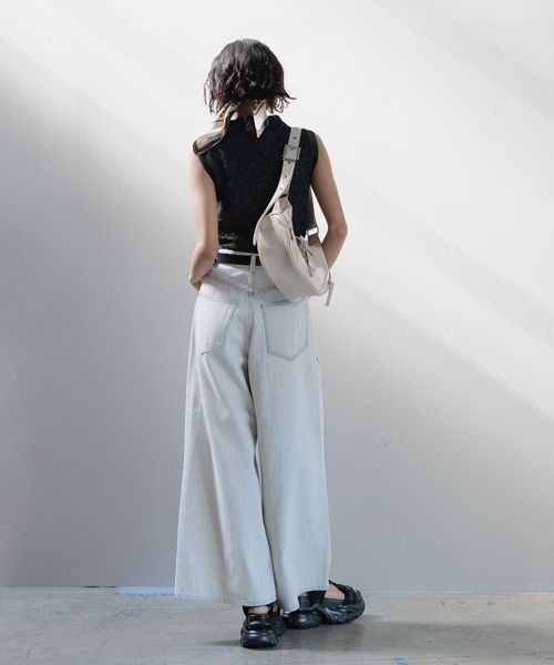 PAGEBOY（ページボーイ）の「フクレジャガードニットノースリーブ（Tシャツ/カットソー・レディース・ブラック/ホワイト系その他/グリーン系その他・FREE）」の6枚目の写真