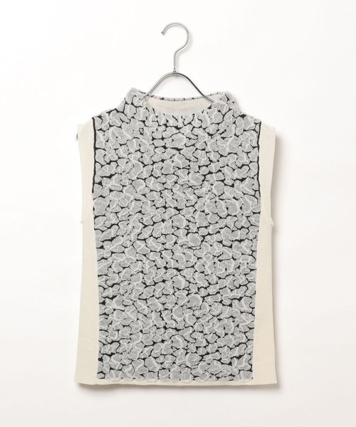 PAGEBOY（ページボーイ）の「フクレジャガードニットノースリーブ（Tシャツ/カットソー・レディース・ブラック/ホワイト系その他/グリーン系その他・FREE）」の20枚目の写真