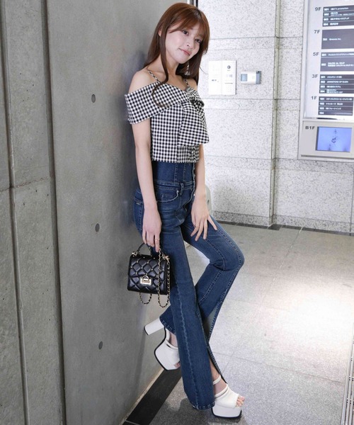 リップサービス ツイードリボンオフショルトップス リップサービス LIP SERVICE ツイードリボンオフショルトップス