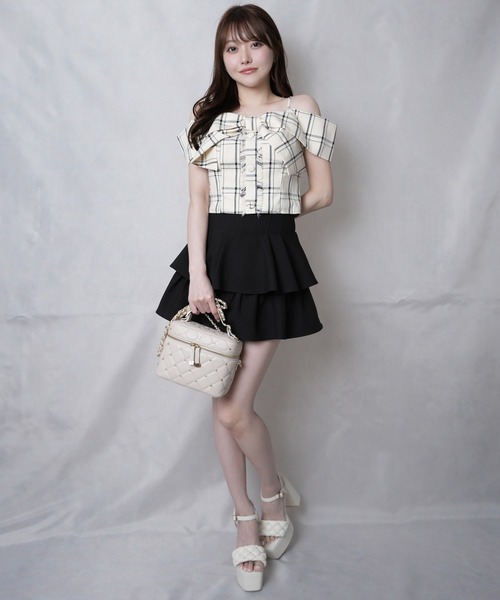 セール】ツイードリボンオフショルトップス（シャツ/ブラウス