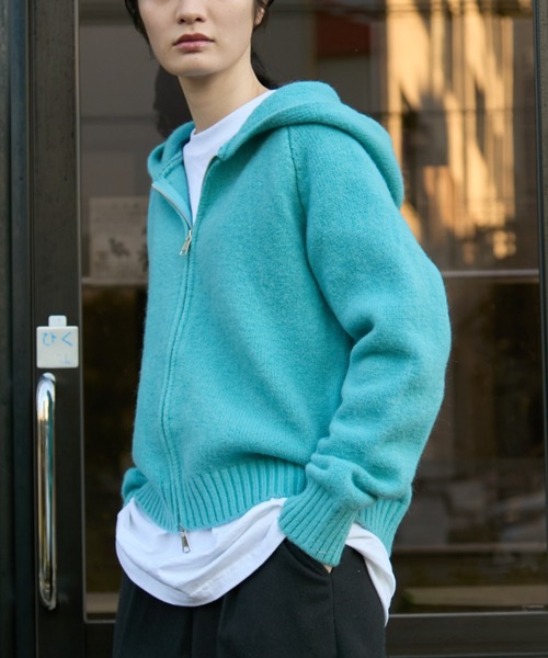 MERLOT（メルロー）の「ダブルジップニットパーカー（パーカー・レディース・グレー/ライトブルー・FREE）」の2枚目の写真