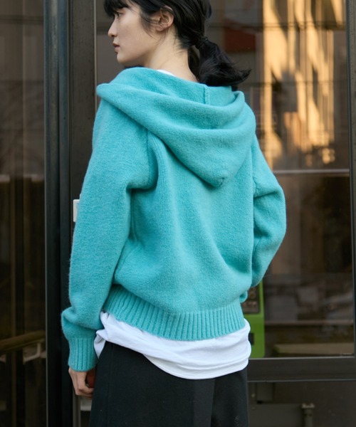 MERLOT（メルロー）の「ダブルジップニットパーカー（パーカー・レディース・グレー/ライトブルー・FREE）」の7枚目の写真