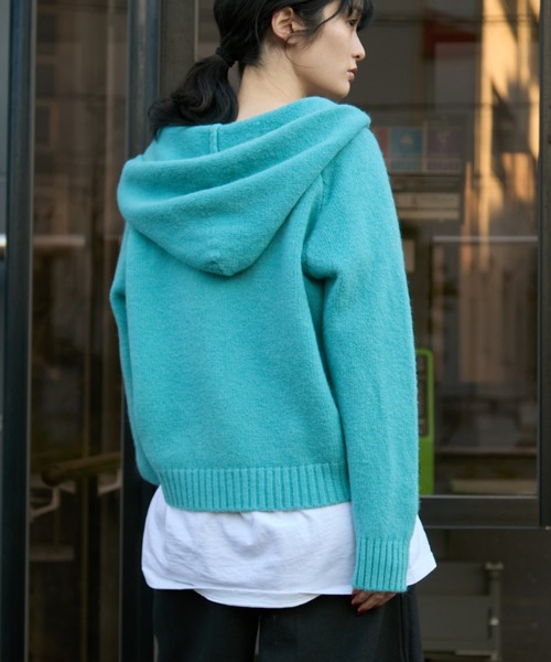 MERLOT（メルロー）の「ダブルジップニットパーカー（パーカー・レディース・グレー/ライトブルー・FREE）」の8枚目の写真