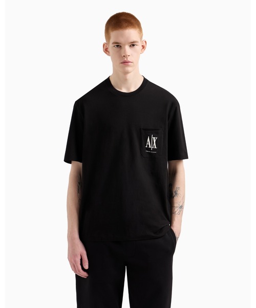 ARMANI EXCHANGE（アルマーニエクスチェンジ）の「【A|X アルマーニ エクスチェンジ】ICON ポケットデザイン半袖クルーネックTシャツ/REGULAR+（Tシャツ/カットソー・メンズ・ブラック/ホワイト・X-SMALL/X-LARGE/SMALL/MEDIUM/LARGE/XX-LARGE）」の13枚目の写真
