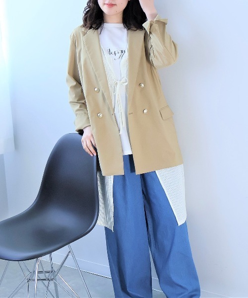 【L～5L 大きいサイズ】ストレッチダブルジャケット