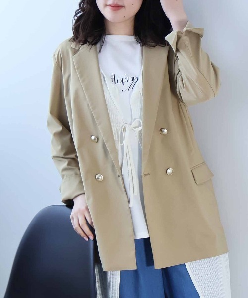 セール】【L～5L 大きいサイズ】ストレッチダブルジャケット