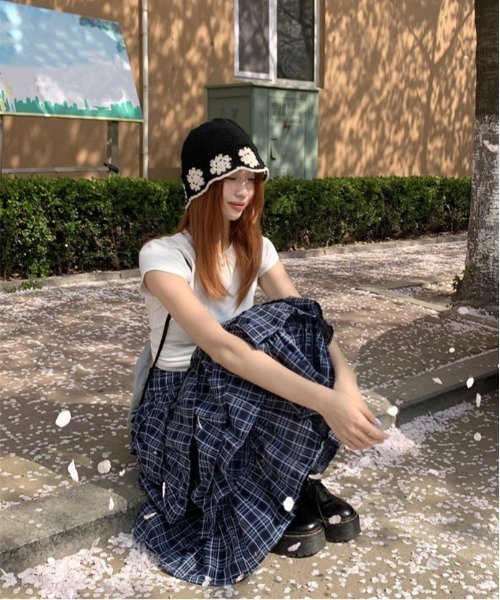 WEGO（ウィゴー）の「WEGO/チェックティアードフリルロングスカート
