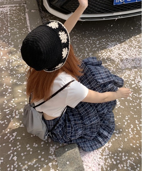 WEGO(ウィゴー)の「WEGO/チェックティアードフリルロングスカート(スカート・レディース・ブルー・MEDIUM/LARGE)」の8枚目の写真