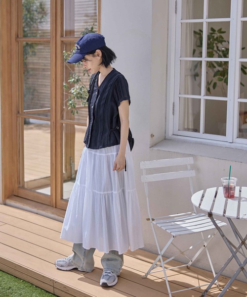 CHAN ME(チャンミ)の「ボヘミアンレースブラウス(シャツ/ブラウス・レディース・ネイビー/アイボリー・MEDIUM/LARGE/X-LARGE)」の4枚目の写真