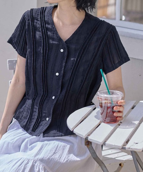 CHAN ME(チャンミ)の「ボヘミアンレースブラウス(シャツ/ブラウス・レディース・ネイビー/アイボリー・MEDIUM/LARGE/X-LARGE)」の18枚目の写真