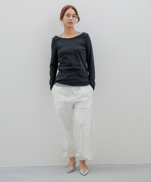 HEREIAM（ヘレイアム）の「【HEREIAM】シアーレイヤードプルオーバー（Tシャツ/カットソー・レディース・ホワイト/ブラック・FREE）」の20枚目の写真