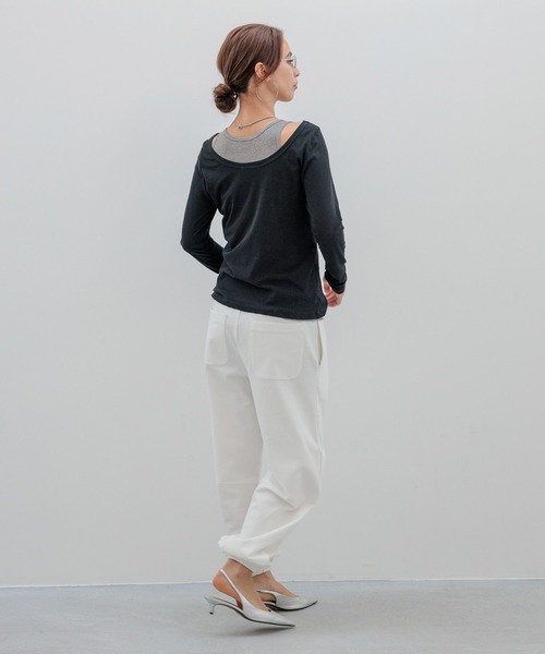 HEREIAM（ヘレイアム）の「【HEREIAM】シアーレイヤードプルオーバー（Tシャツ/カットソー・レディース・ホワイト/ブラック・FREE）」の21枚目の写真