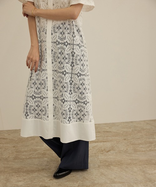 ROPE'（ロペ）の「コットンレースシャツワンピース（シャツワンピース・レディース・オフホワイト・FREE）」の5枚目の写真