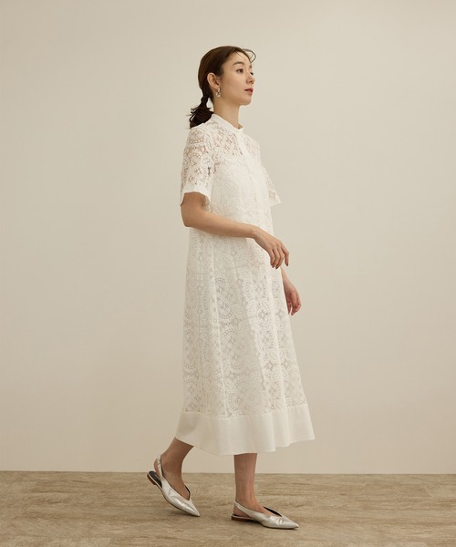 ROPE'（ロペ）の「コットンレースシャツワンピース（シャツワンピース・レディース・オフホワイト・FREE）」の8枚目の写真