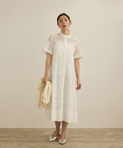 ROPE'（ロペ）の「コットンレースシャツワンピース（シャツワンピース・レディース・オフホワイト・FREE）」の9枚目の写真