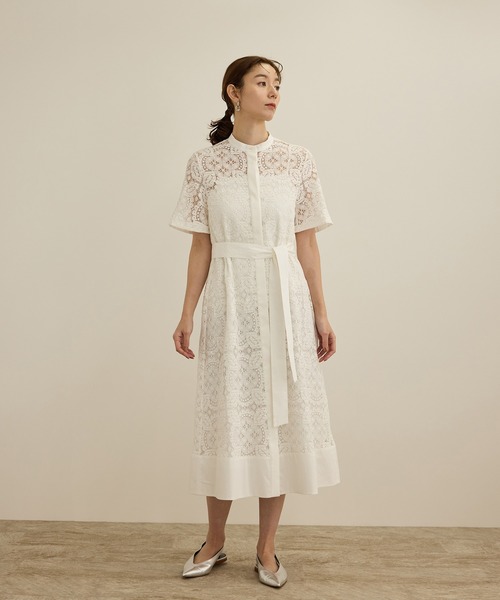 ROPE'（ロペ）の「コットンレースシャツワンピース（シャツワンピース・レディース・オフホワイト・FREE）」の10枚目の写真